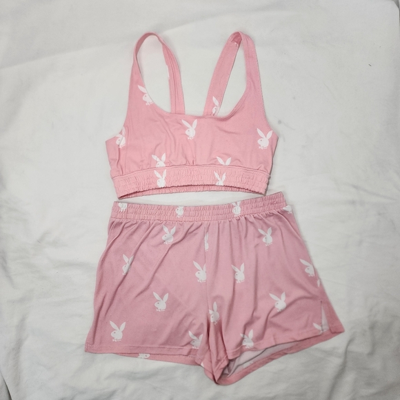 Baby Pink Playboy Motif PJs - Picture 4 of 6